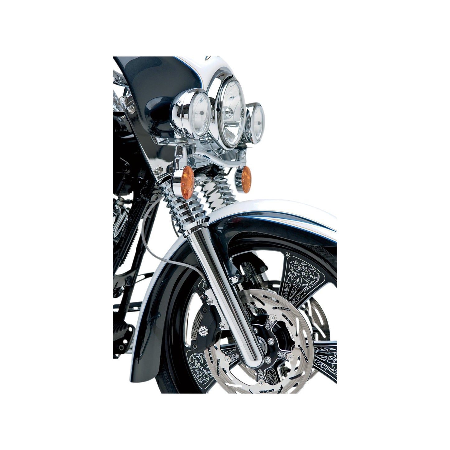 ARLEN NESS - FORK LEGS - CHROME - SMOOTH - DUAL DISC - '08-'13 FLT