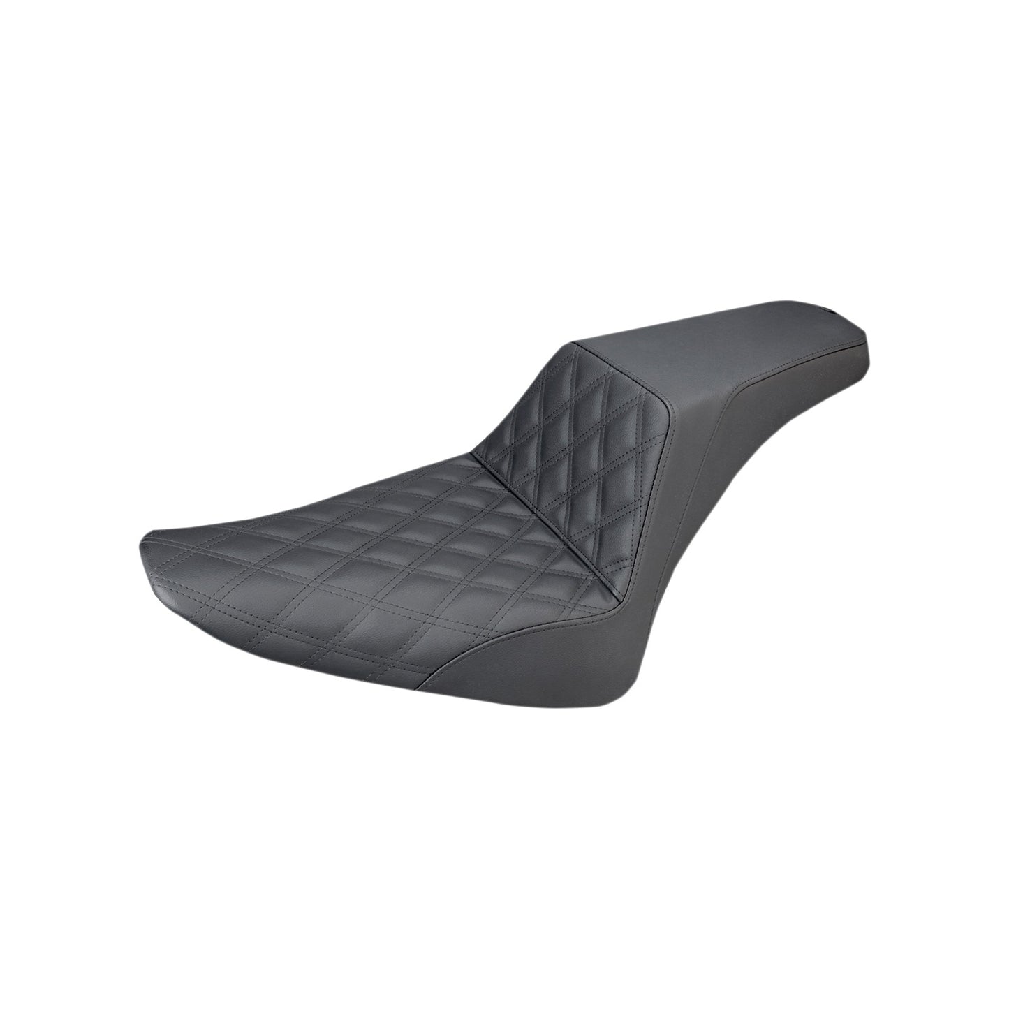SADDLEMEN - STEP-UP SEAT - FRONT LATTICE STITCH - BLACK - FLS