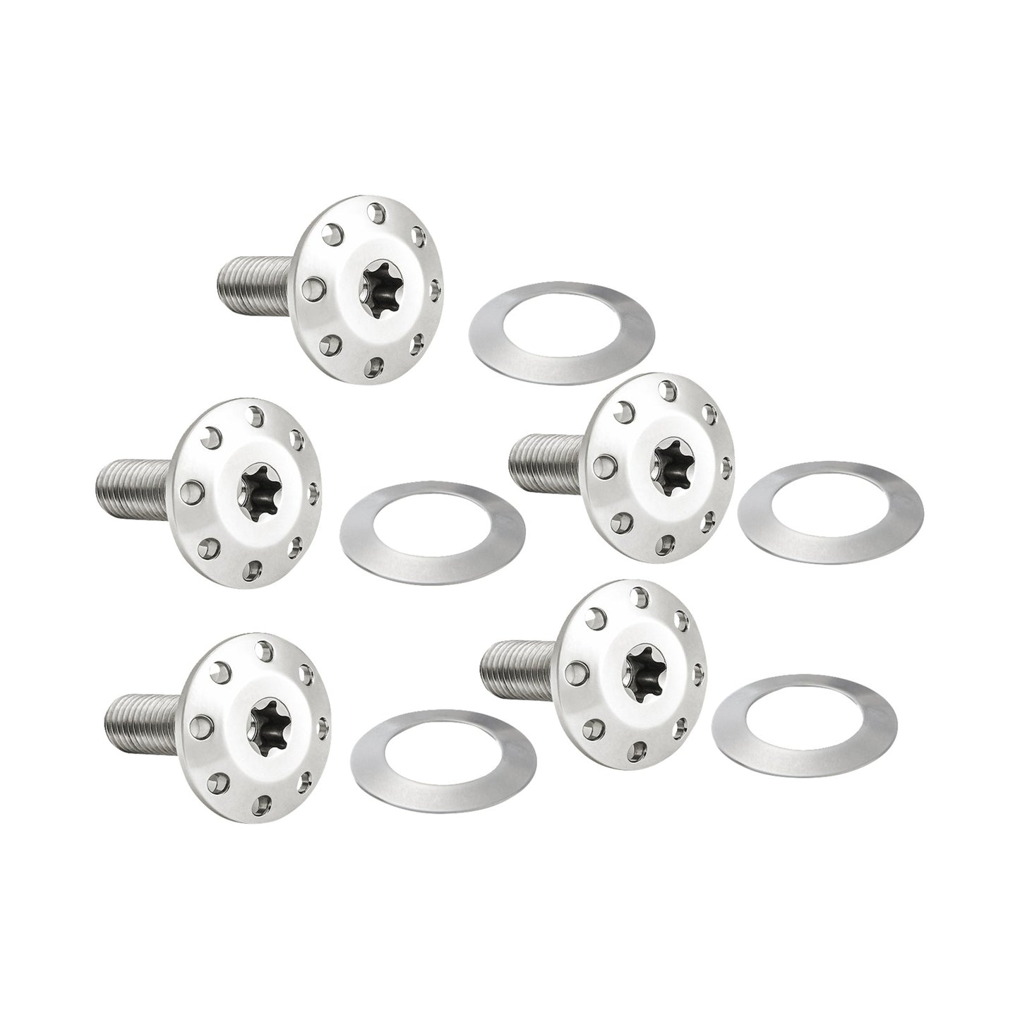 ARLEN NESS - BOLT KIT - HOLESHOT/FRONT/FLOATING/BRAKE ROTOR - SPOKE MOUNT - POLISHED - 5 PACK