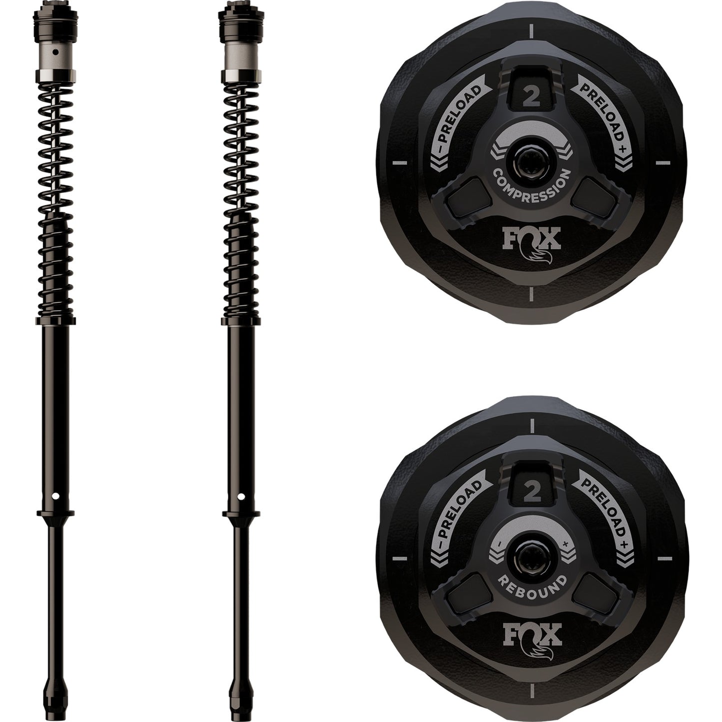 FOX - DUAL ADJUSTABLE CARTRIDGE KITS - DUAL ADJ 49MM CARTRIDGE KIT 14-25 FLH NON INVERTED