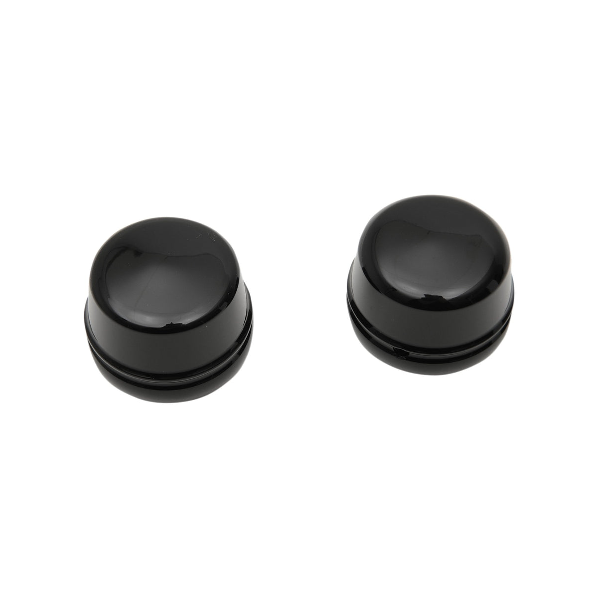 DRAG SPECIALTIES - AXLE CAPS - BLACK - FRONT - PAIR