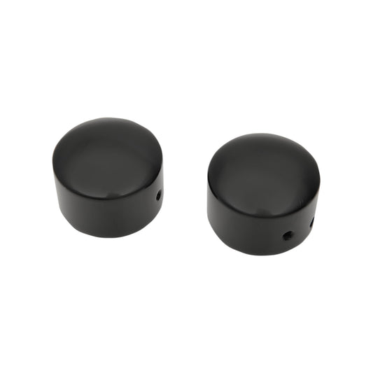 DRAG SPECIALTIES - AXLE CAPS - BLACK - FRONT - PAIR
