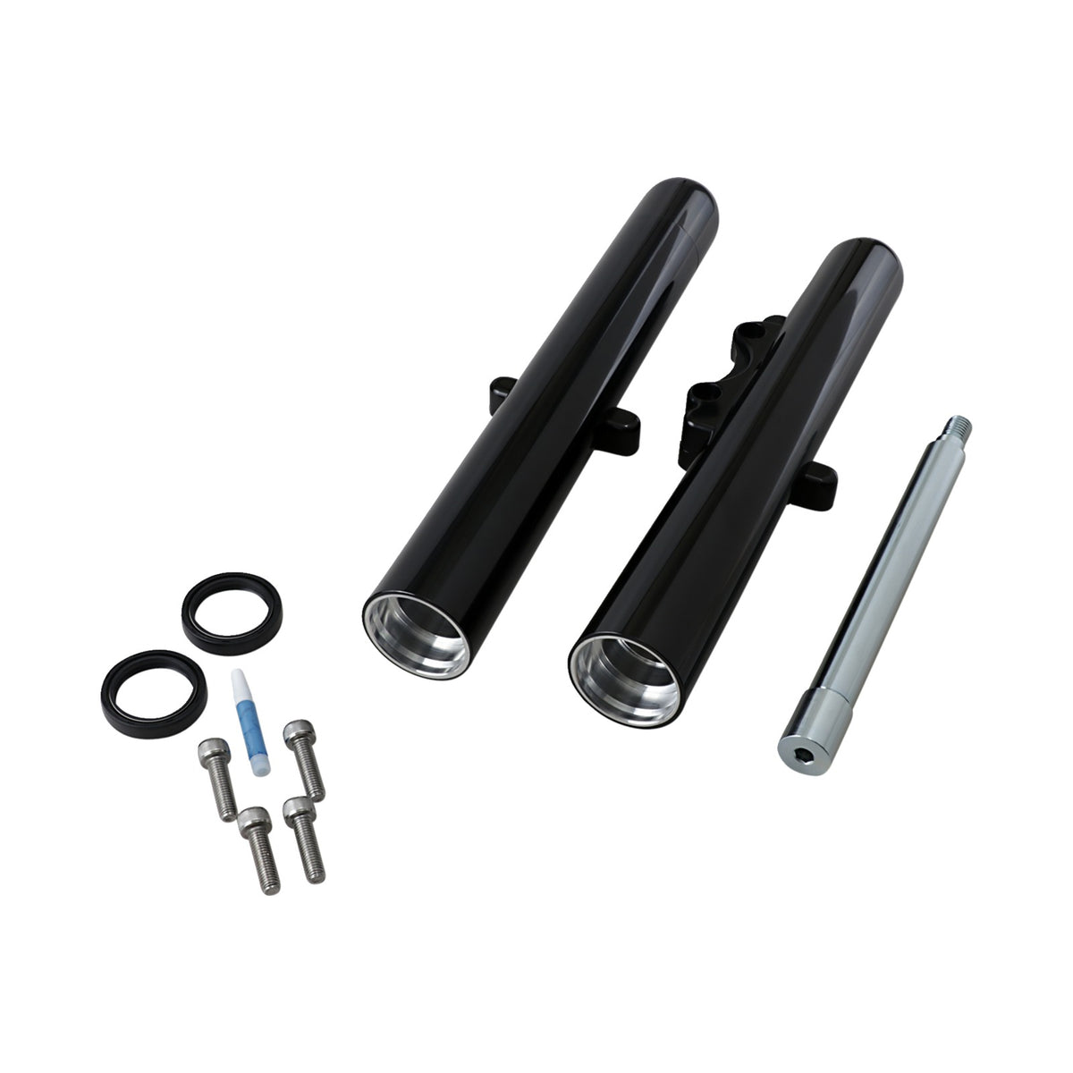 ARLEN NESS - FORK LEGS - BLACK ANODIZED - HOT LEGS - CUSTOM SINGLE DISC - SMOOTH - '08-'13