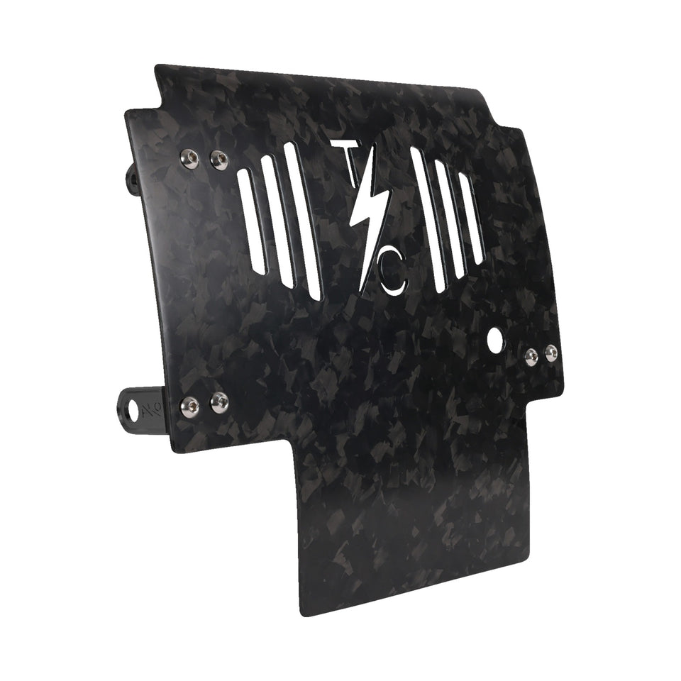THRASHIN SUPPLY CO. - SKID PLATE - CARBON FIBER/FORGED - WITH BLACK BRACKETS - FLHX/FLTRX