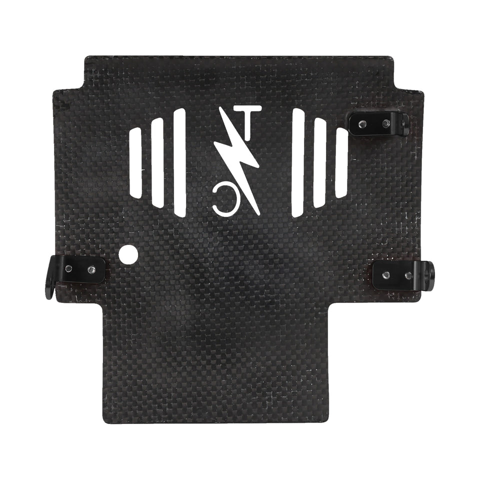 THRASHIN SUPPLY CO. - SKID PLATE - CARBON FIBER/FORGED - WITH BLACK BRACKETS - FLHX/FLTRX