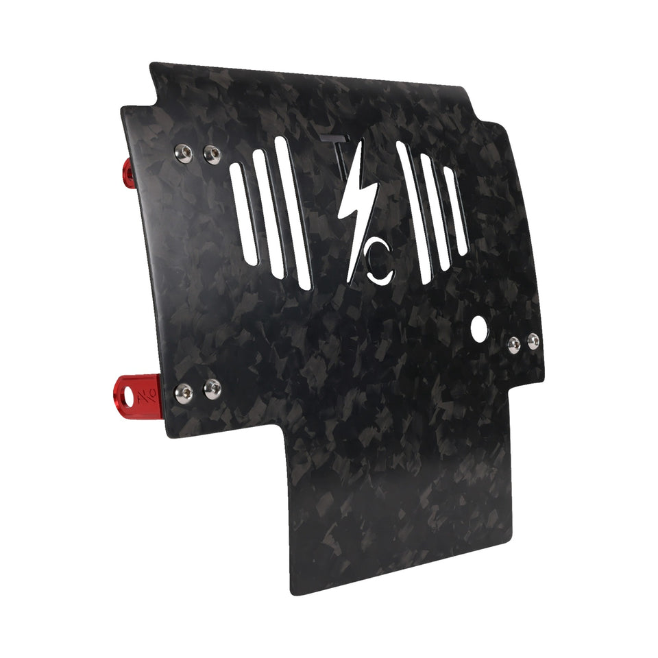 THRASHIN SUPPLY CO. - SKID PLATE - CARBON FIBER/FORGED - WITH RED BRACKETS - FLHX/FLTRX