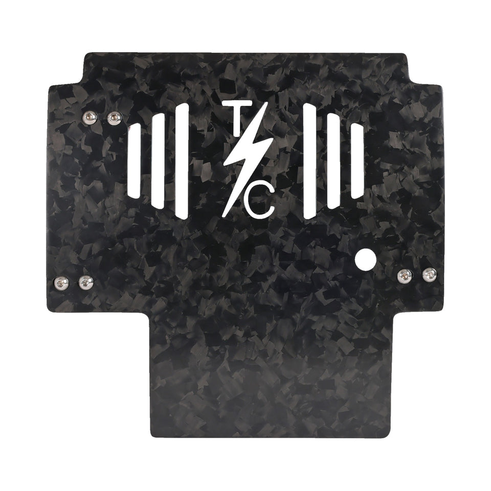 THRASHIN SUPPLY CO. - SKID PLATE - CARBON FIBER/FORGED - WITH RED BRACKETS - FLHX/FLTRX