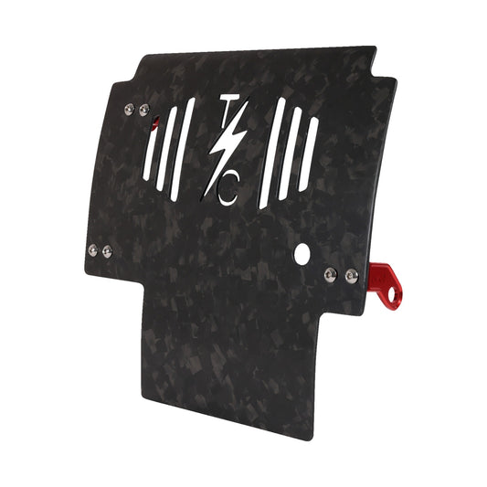 THRASHIN SUPPLY CO. - SKID PLATE - CARBON FIBER/FORGED - WITH RED BRACKETS - FLHX/FLTRX