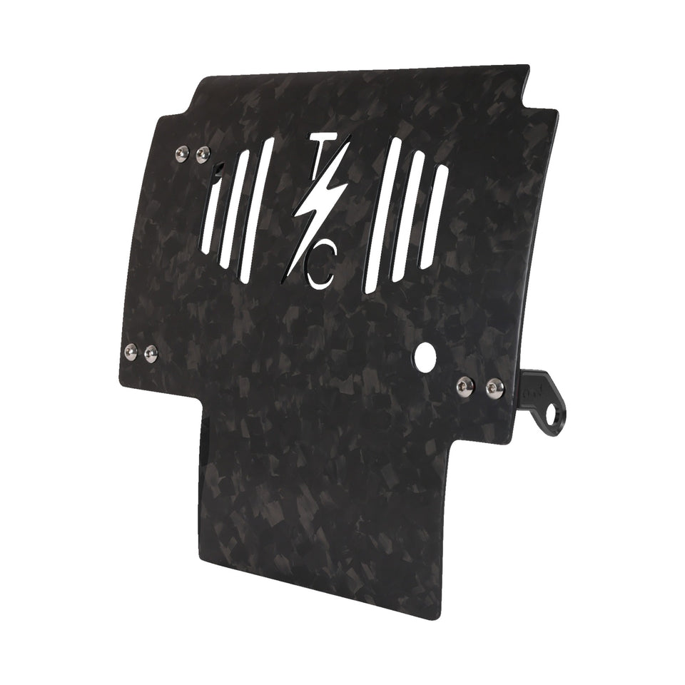 THRASHIN SUPPLY CO. - SKID PLATE - CARBON FIBER/FORGED - WITH GOLD BRACKETS - FLHX/FLTRX