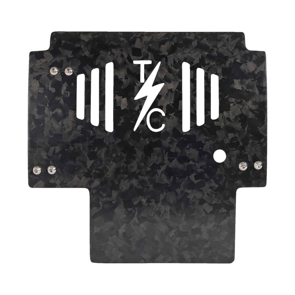 THRASHIN SUPPLY CO. - SKID PLATE - CARBON FIBER/FORGED - WITH GOLD BRACKETS - FLHX/FLTRX