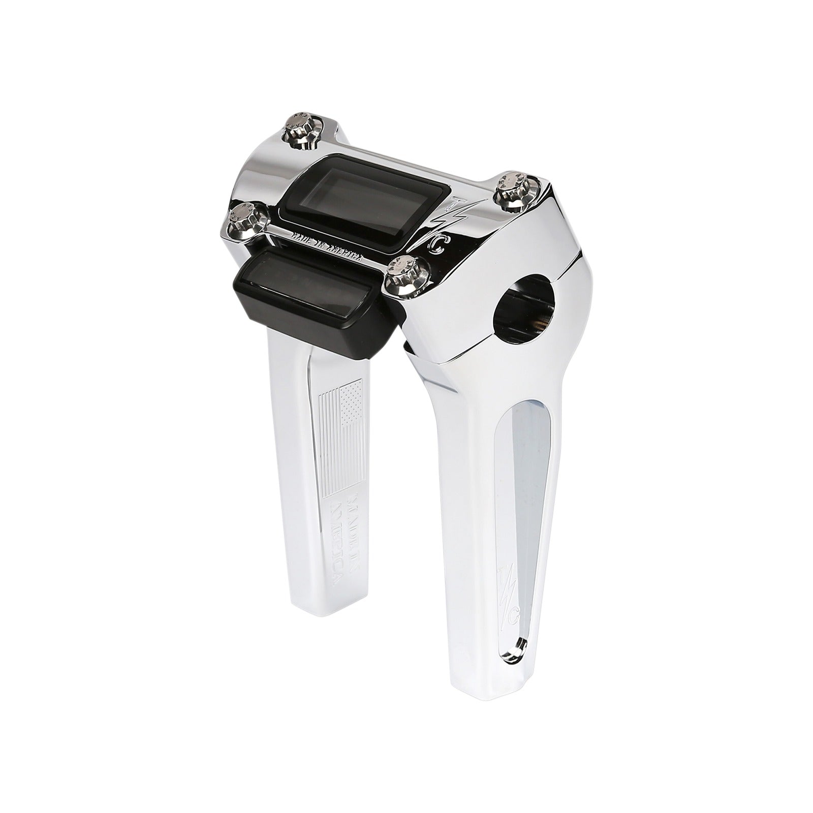 THRASHIN SUPPLY CO. - HANDLEBAR RISERS - STRAIGHT - 6" - GAUGE CUTOUT - CHROME