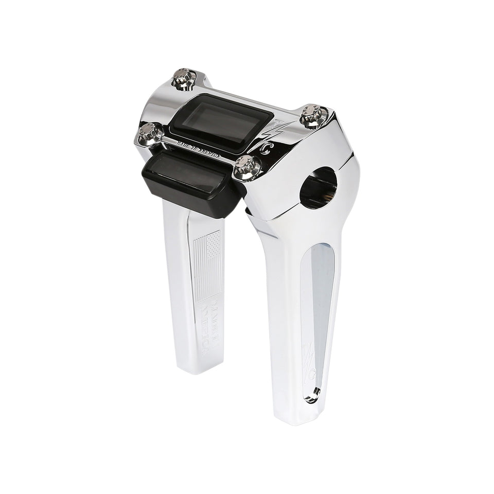 THRASHIN SUPPLY CO. - HANDLEBAR RISERS - STRAIGHT - 6" - GAUGE CUTOUT - CHROME