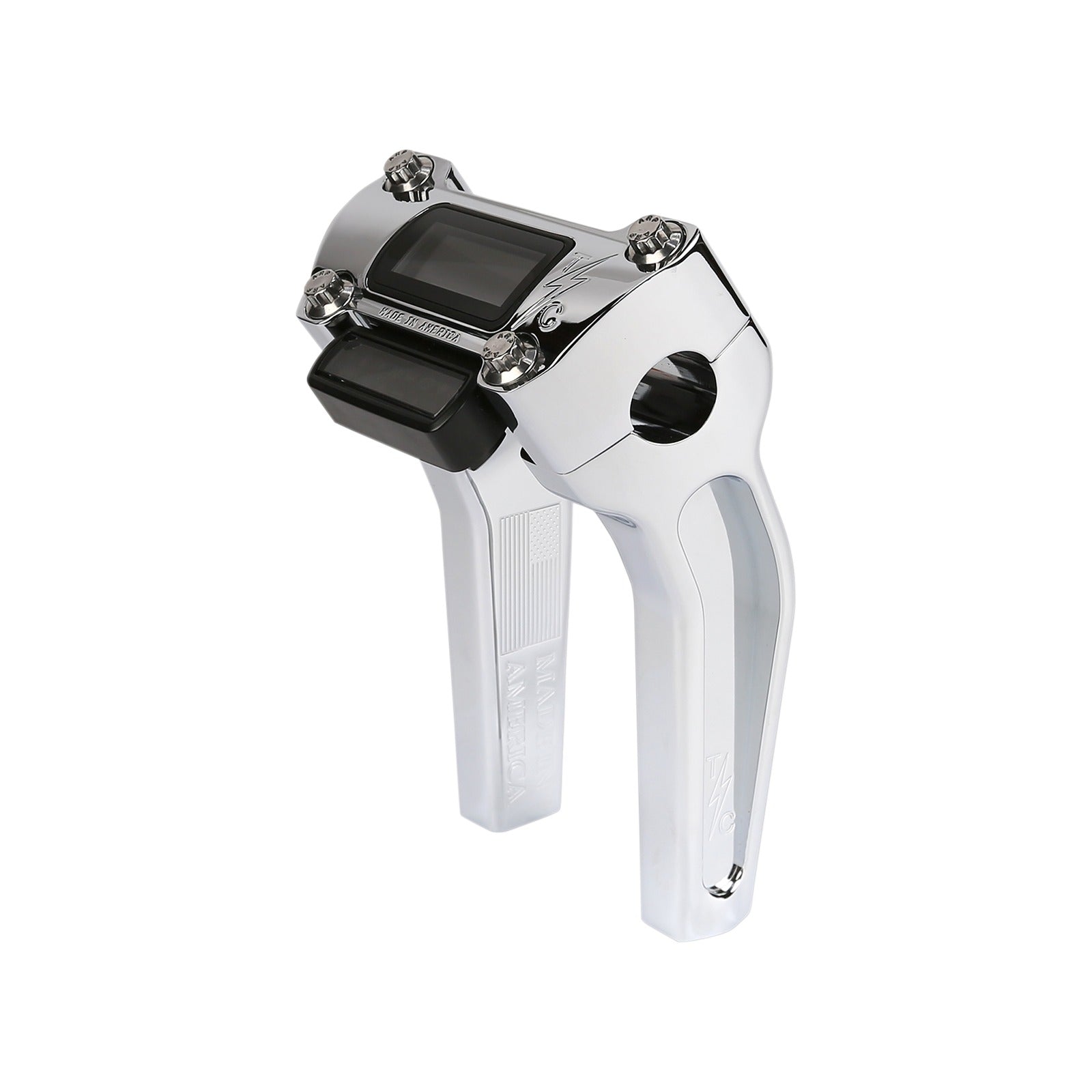 THRASHIN SUPPLY CO. - HANDLEBAR RISERS - PULL BACK - 6-1/2" - GAUGE CUTOUT - CHROME