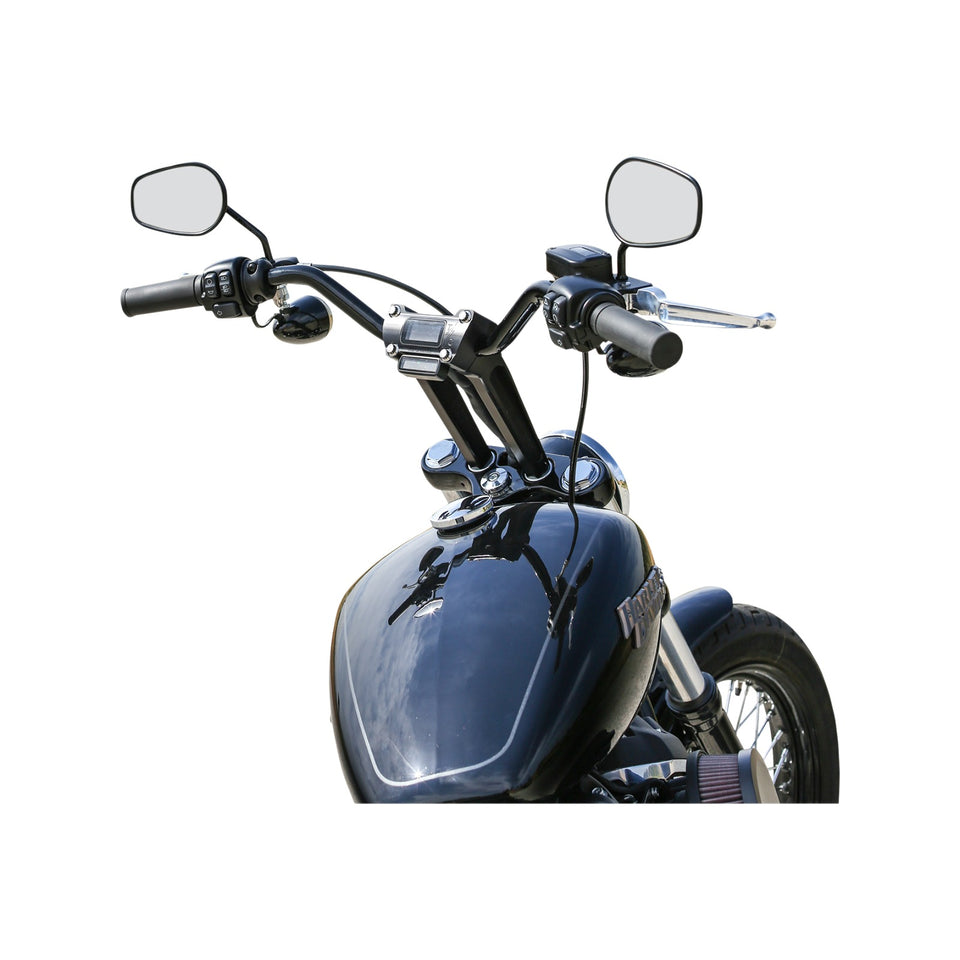 THRASHIN SUPPLY CO. - HANDLEBAR RISERS - STRAIGHT - 8" - GAUGE CUTOUT - BLACK
