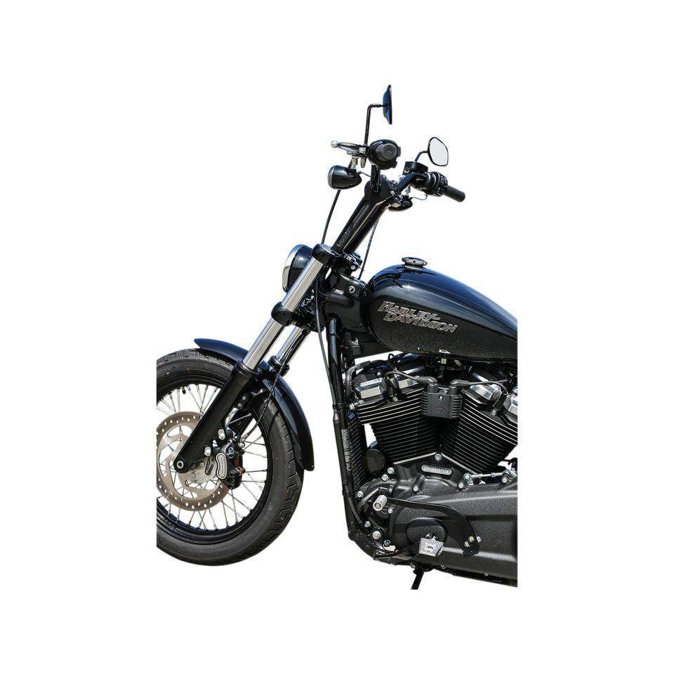 THRASHIN SUPPLY CO. - HANDLEBAR RISERS - STRAIGHT - 8" - GAUGE CUTOUT - BLACK