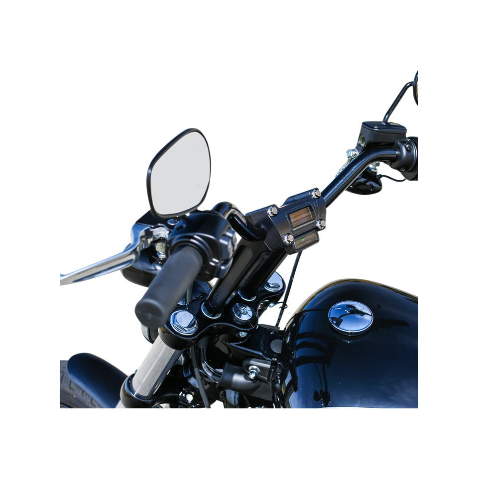 THRASHIN SUPPLY CO. - HANDLEBAR RISERS - STRAIGHT - 8" - GAUGE CUTOUT - BLACK