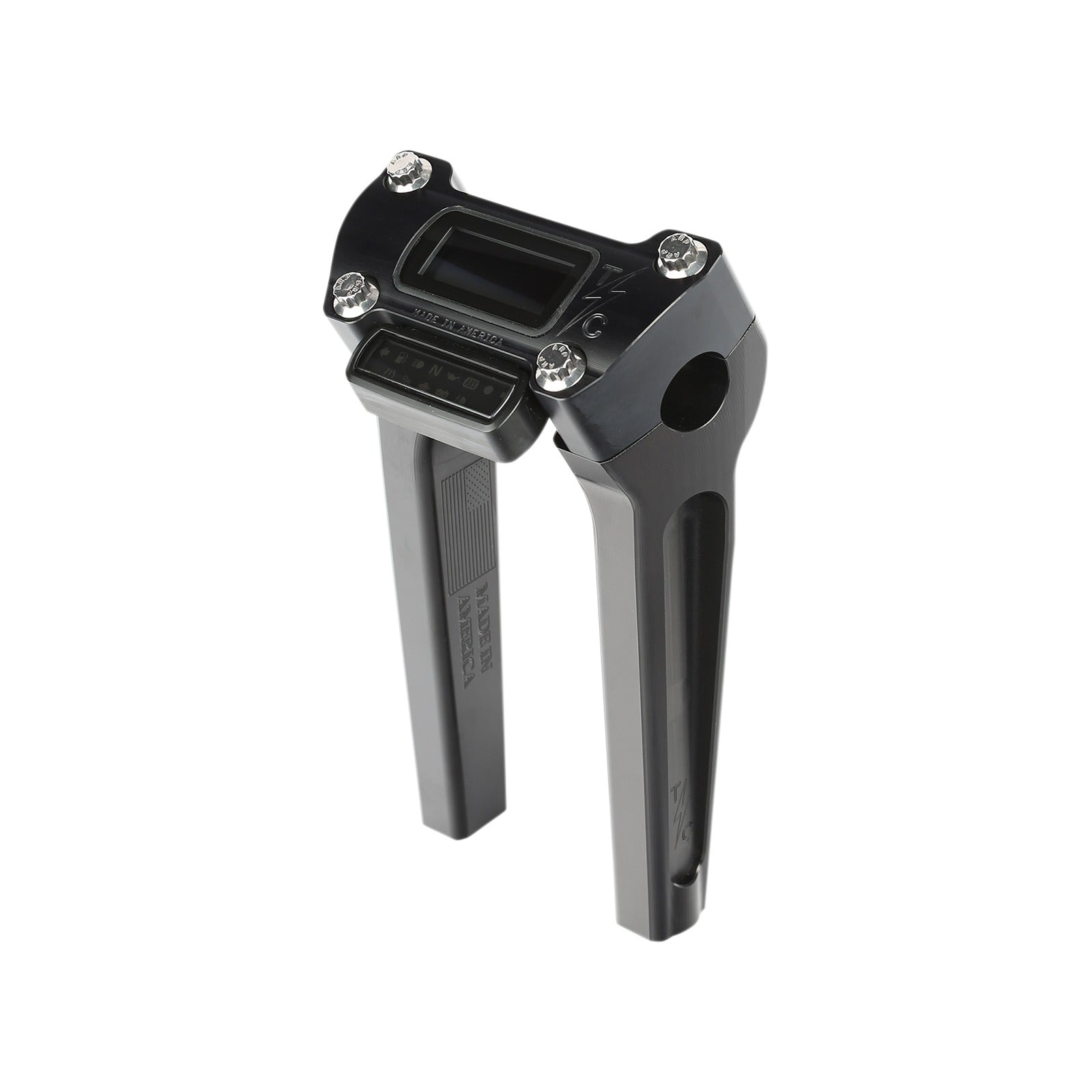 THRASHIN SUPPLY CO. - HANDLEBAR RISERS - STRAIGHT - 8" - GAUGE CUTOUT - BLACK