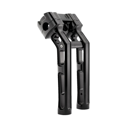 ARLEN NESS - METHOD KICKBACK HANDLEBAR RISER - SOFTAIL GAUGE CUT-OUT - 10" - BLACK