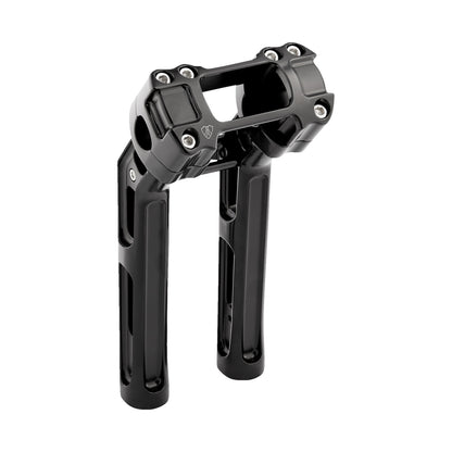 ARLEN NESS - METHOD KICKBACK HANDLEBAR RISER - SOFTAIL GAUGE CUT-OUT - 10" - BLACK