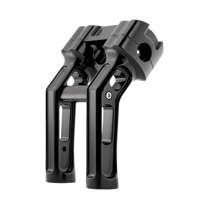 ARLEN NESS - METHOD KICKBACK HANDLEBAR RISER - SOFTAIL GAUGE CUT-OUT - 7" - BLACK