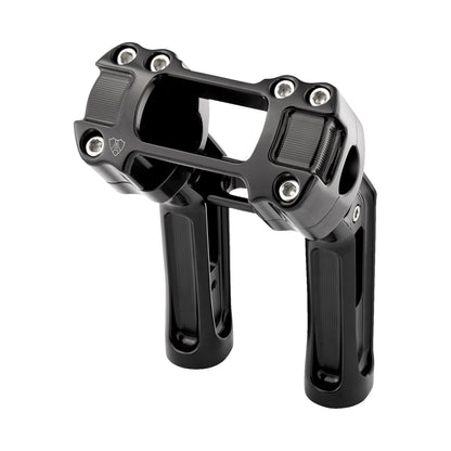 ARLEN NESS - METHOD KICKBACK HANDLEBAR RISER - SOFTAIL GAUGE CUT-OUT - 7" - BLACK
