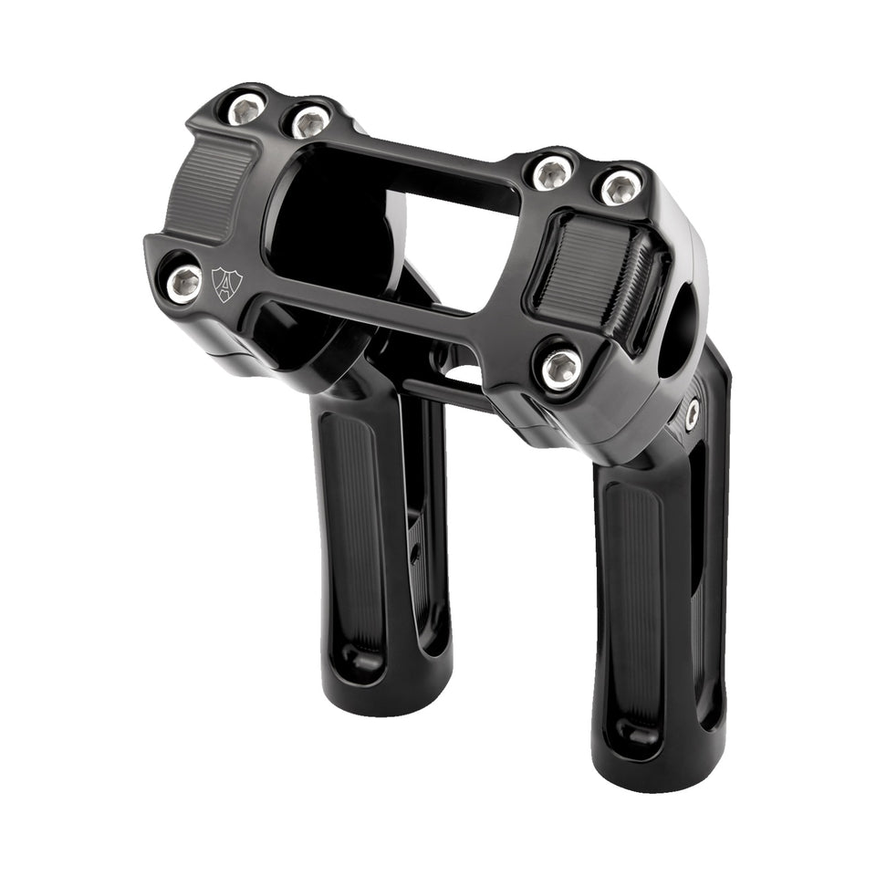 ARLEN NESS - METHOD KICKBACK HANDLEBAR RISER - SOFTAIL GAUGE CUT-OUT - 7" - BLACK