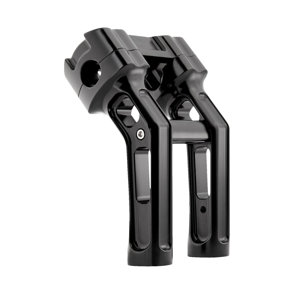 ARLEN NESS - METHOD KICKBACK HANDLEBAR RISER - SOFTAIL GAUGE CUT-OUT - 7" - BLACK