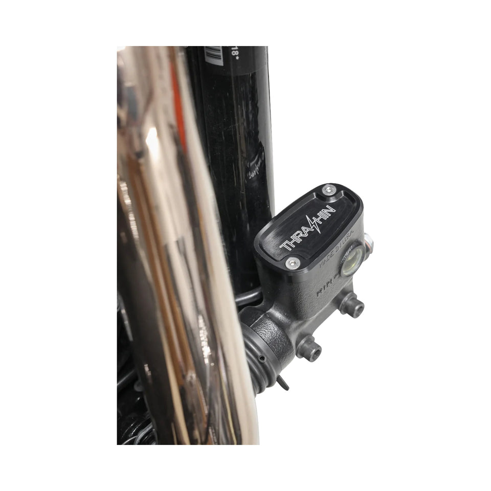 THRASHIN SUPPLY CO. - BRAKE RESERVOIR CAP - REAR - BLACK - TWICE CUT - '18+ SOFTAIL