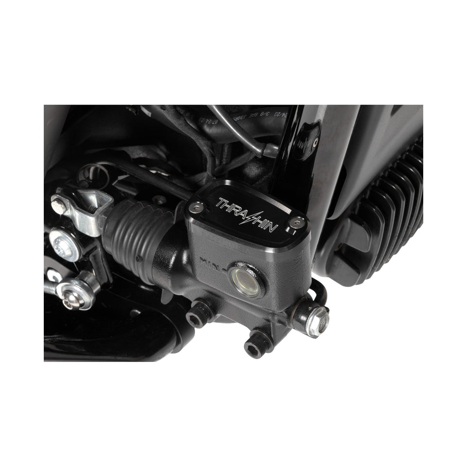 THRASHIN SUPPLY CO. - BRAKE RESERVOIR CAP - REAR - BLACK - TWICE CUT - '18+ SOFTAIL