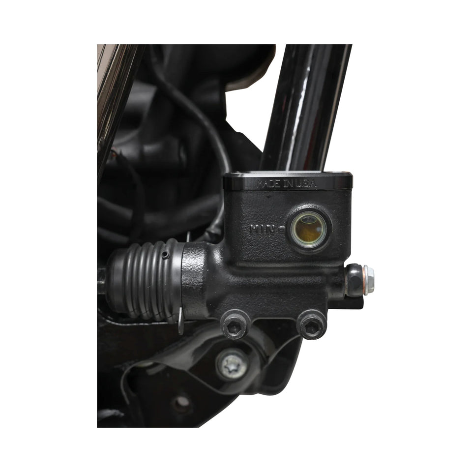 THRASHIN SUPPLY CO. - BRAKE RESERVOIR CAP - REAR - BLACK - TWICE CUT - '18+ SOFTAIL