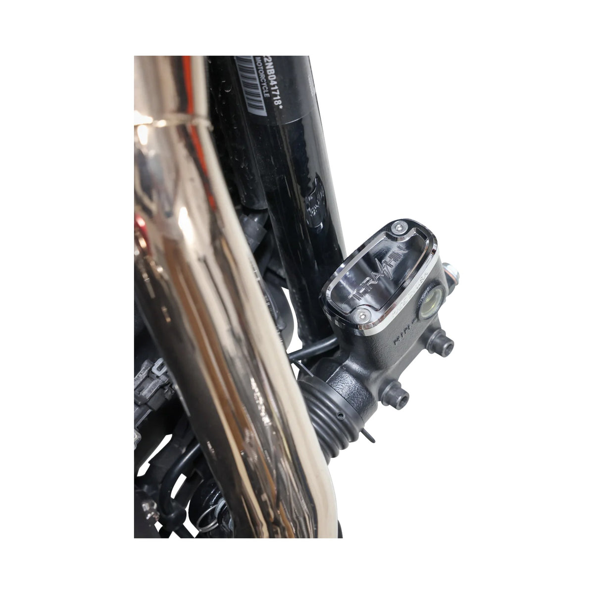 THRASHIN SUPPLY CO. - BRAKE RESERVOIR CAP - REAR - CHROME - '18+ SOFTAIL