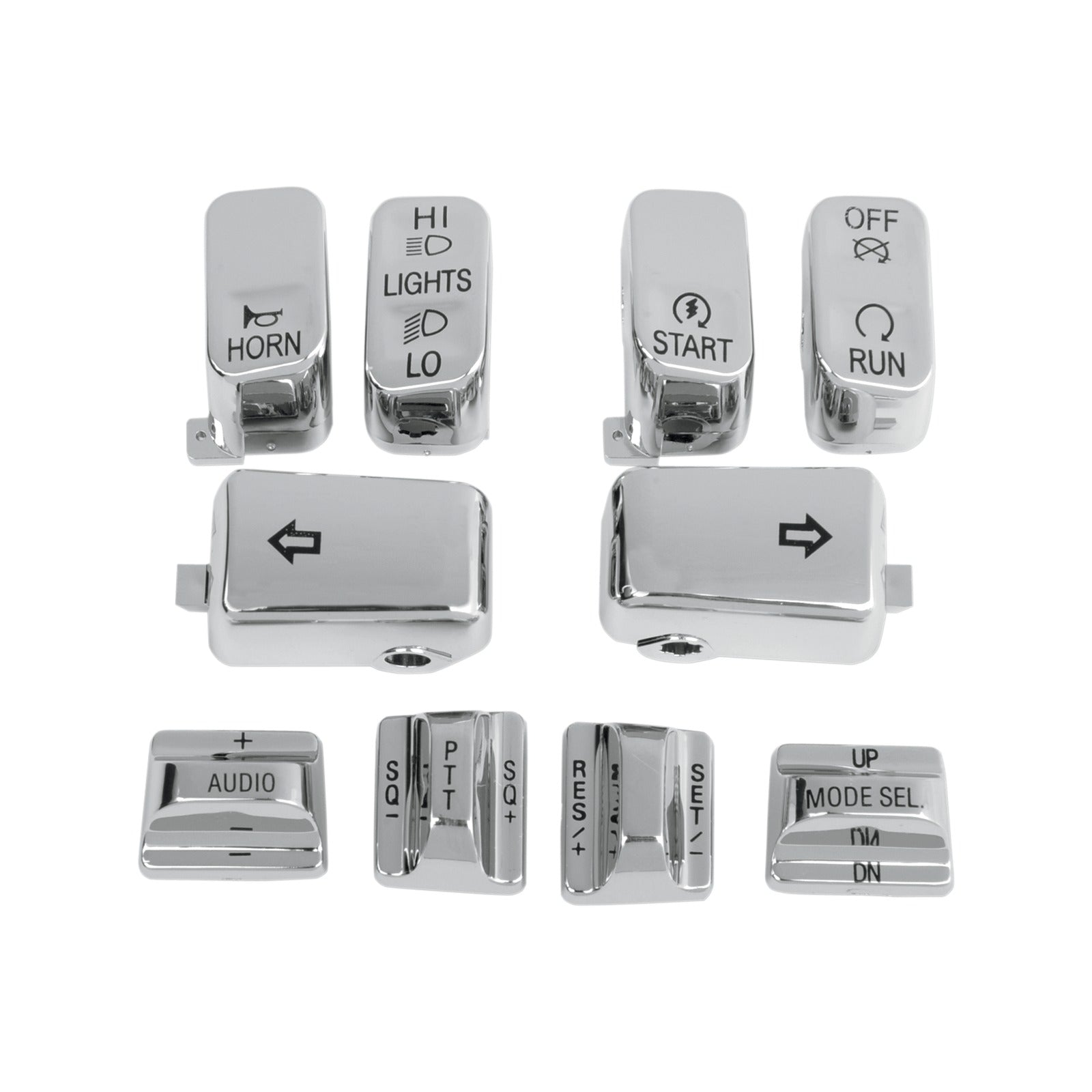 DRAG SPECIALTIES - SWITCH CAP KIT - AUDIO/CRUISE - CHROME