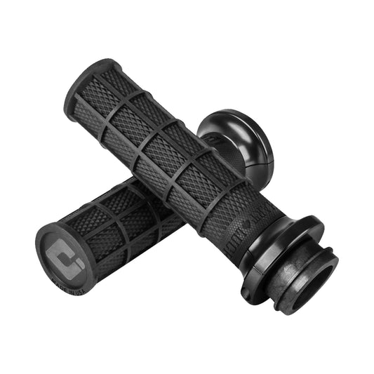 ODI - HART-LUCK SIGNATURE V-TWIN LOCK-ON(TM) GRIPS - TBW - BLACK/BLACK