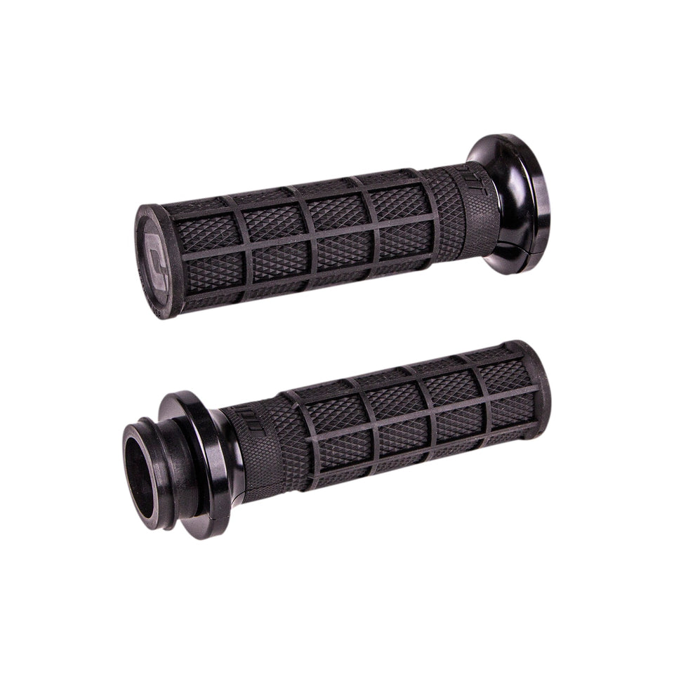 ODI - HART-LUCK SIGNATURE V-TWIN LOCK-ON(TM) GRIPS - TBW - BLACK/GUNMETAL