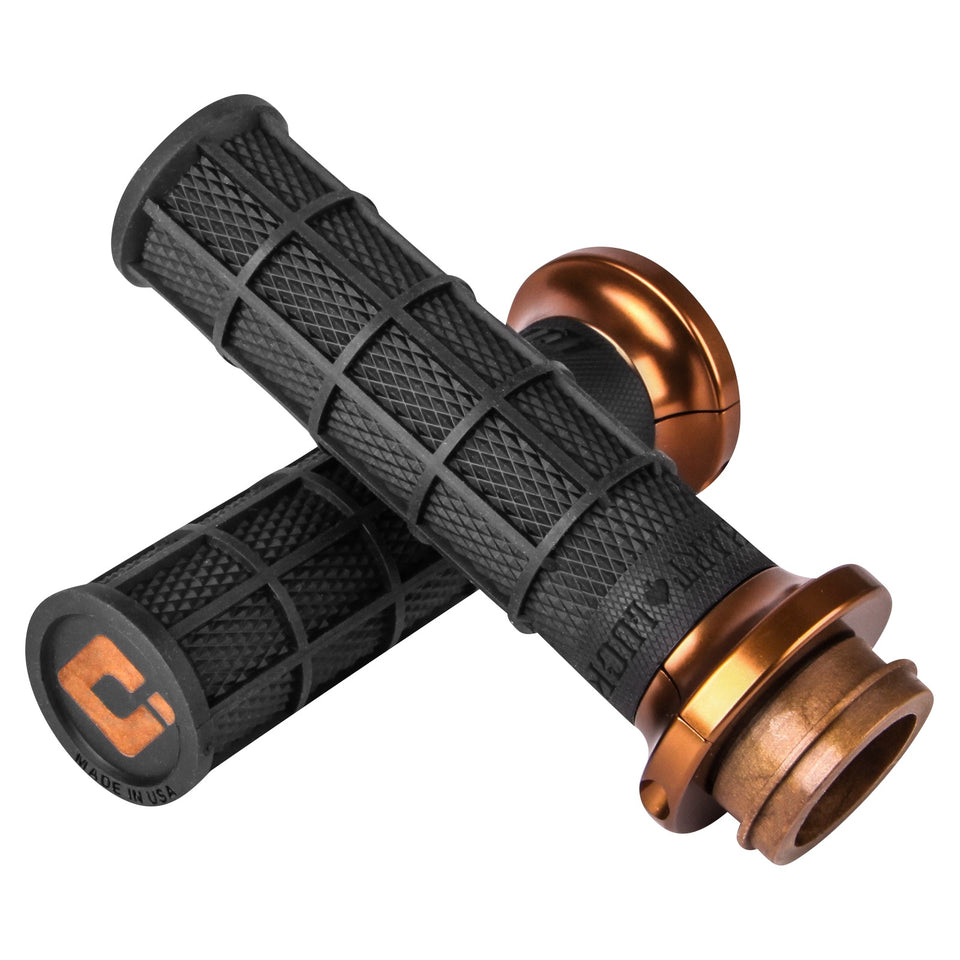 ODI - HART-LUCK SIGNATURE V-TWIN LOCK-ON(TM) GRIPS - TBW - BLACK/BRONZE
