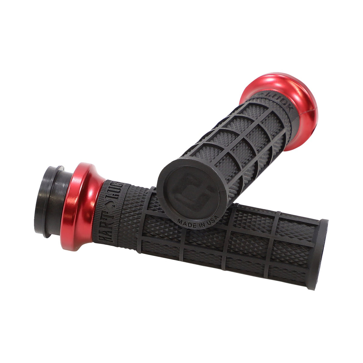 ODI - HART-LUCK SIGNATURE V-TWIN LOCK-ON(TM) GRIPS - TBW - BLACK/RED