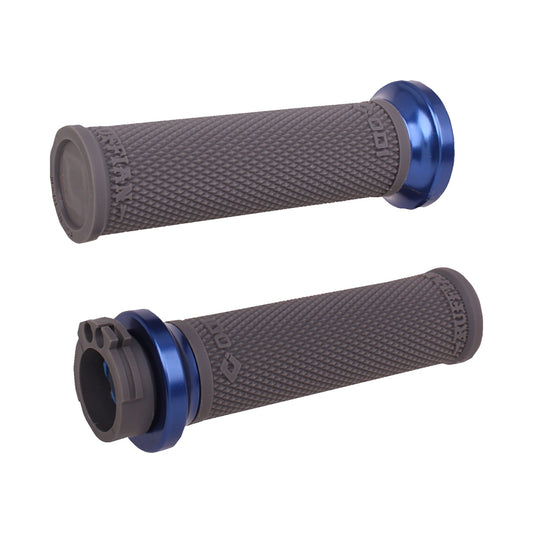 ODI - RUFFIAN LOCK-ON STREET GRIPS - CABLE - BLACK/ANODIZED BLUE