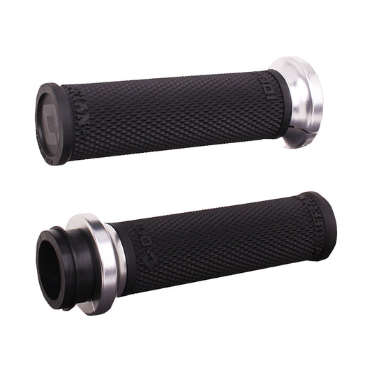 ODI - RUFFIAN LOCK-ON STREET GRIPS - TBW - BLACK/SILVER