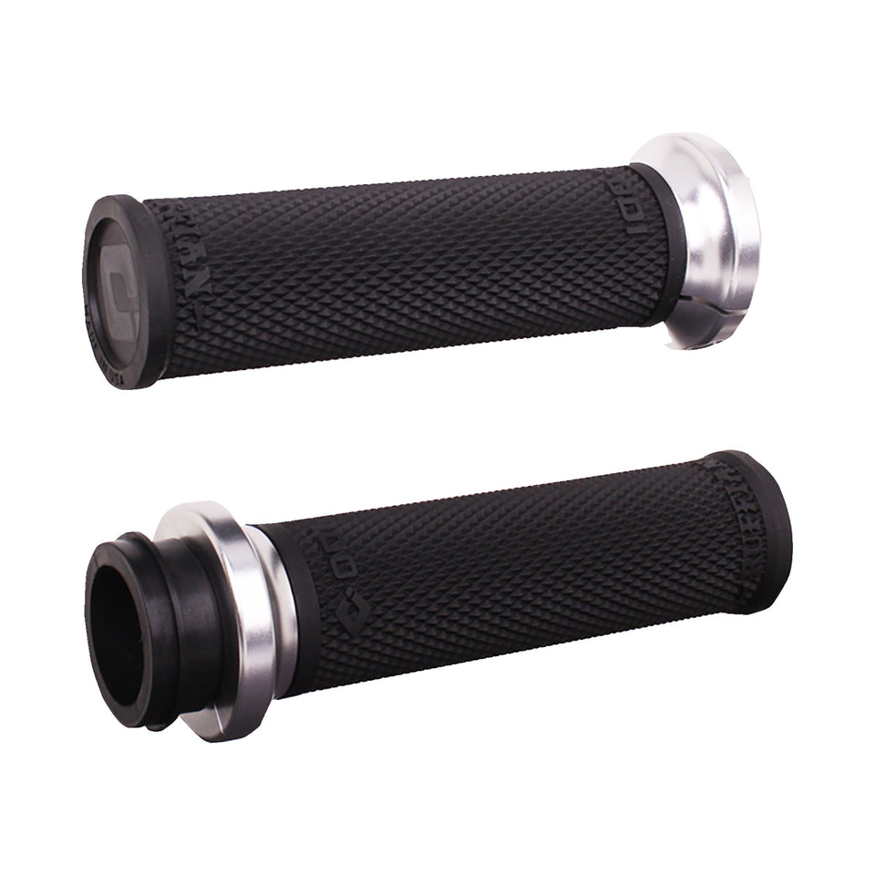 ODI - RUFFIAN LOCK-ON STREET GRIPS - TBW - BLACK/SILVER