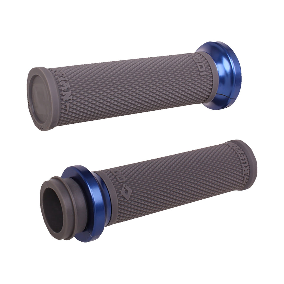 ODI - RUFFIAN LOCK-ON STREET GRIPS - TBW - BLACK/ANODIZED BLUE