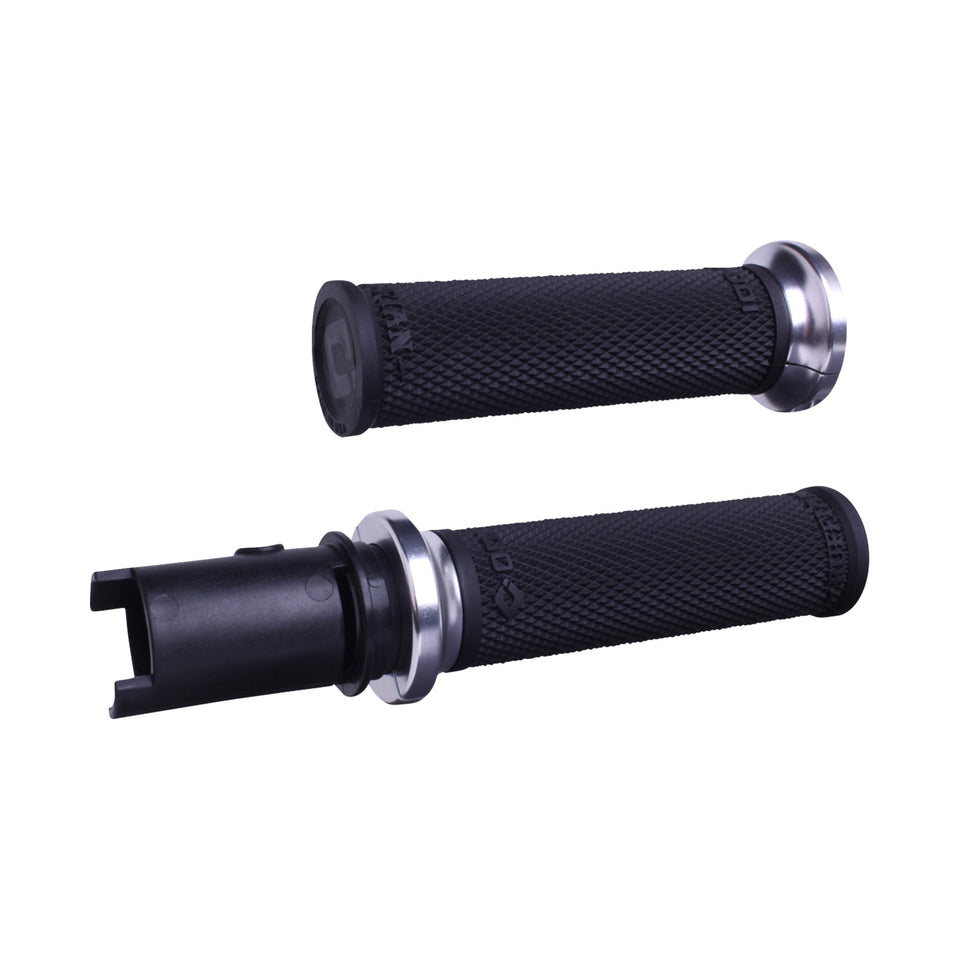 ODI - RUFFIAN LOCK-ON STREET GRIPS - CVO - BLACK/SILVER
