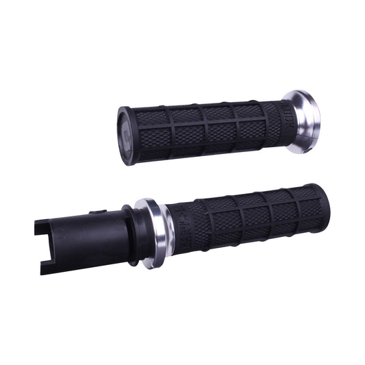 ODI - HART-LUCK SIGNATURE V-TWIN LOCK-ON(TM) GRIPS - CVO - BLACK/SILVER