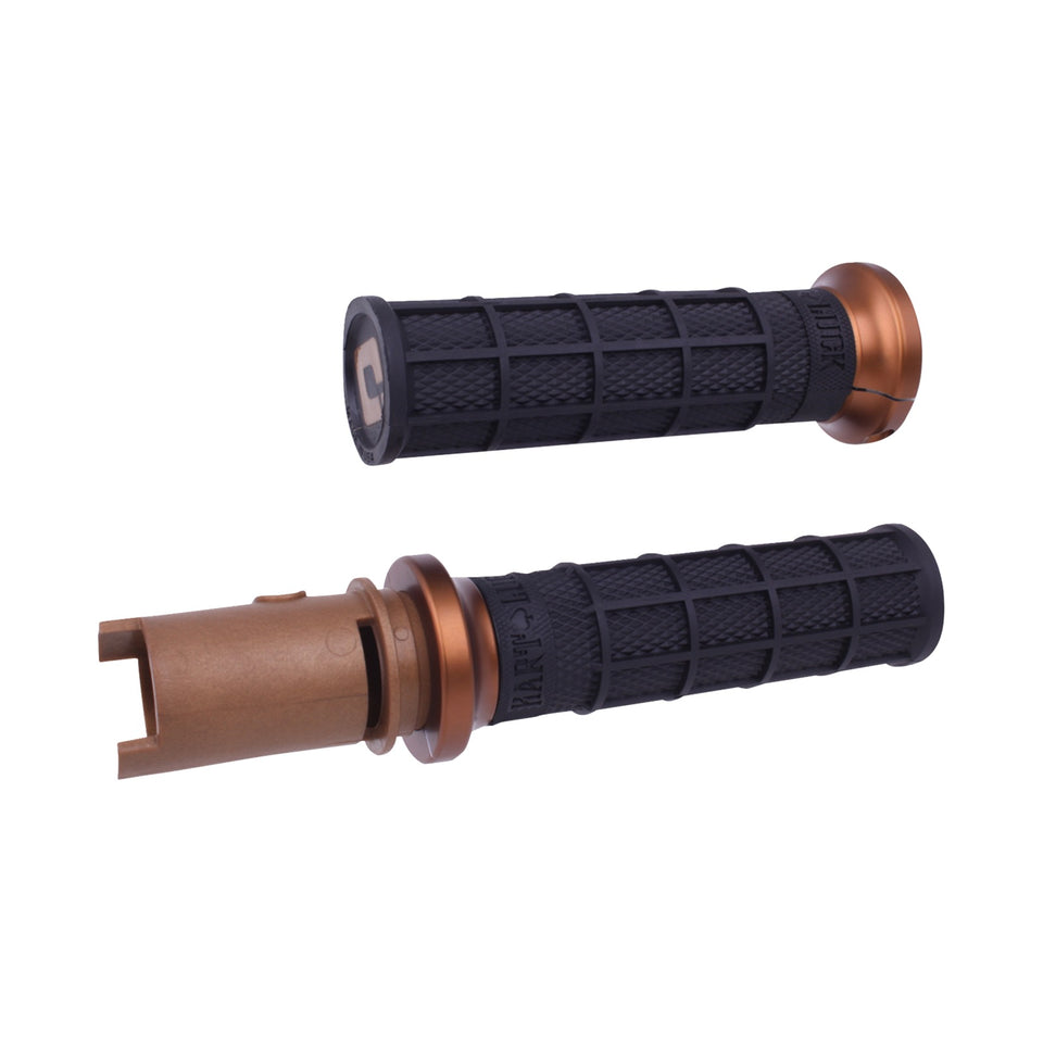 ODI - HART-LUCK SIGNATURE V-TWIN LOCK-ON(TM) GRIPS - CVO - BLACK/BRONZE