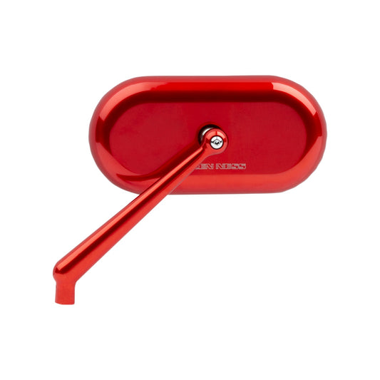 ARLEN NESS - MIRROR - SIDE VIEW - OVAL - RED - LEFT