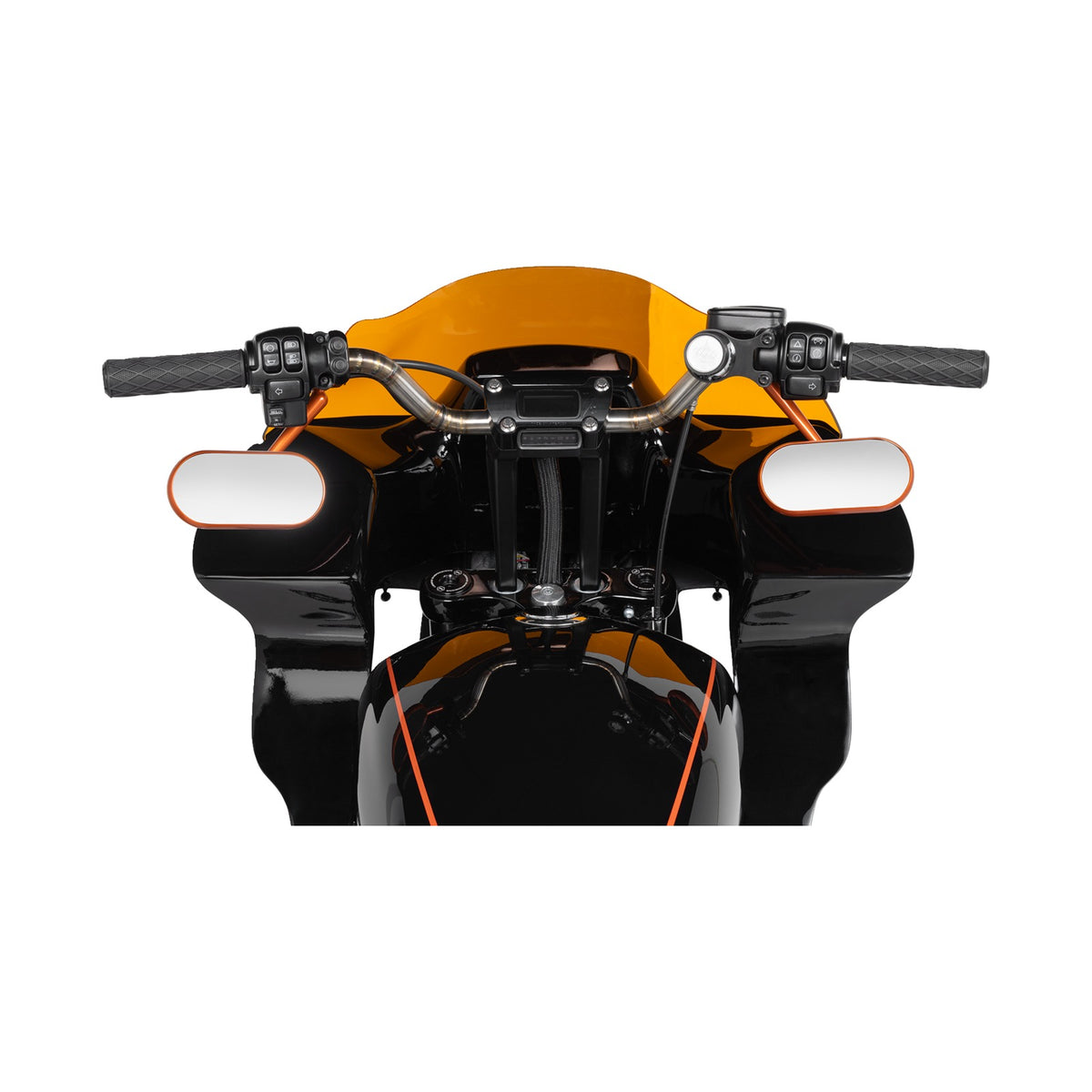 ARLEN NESS - MIRROR - SIDE VIEW - OVAL - ORANGE - LEFT