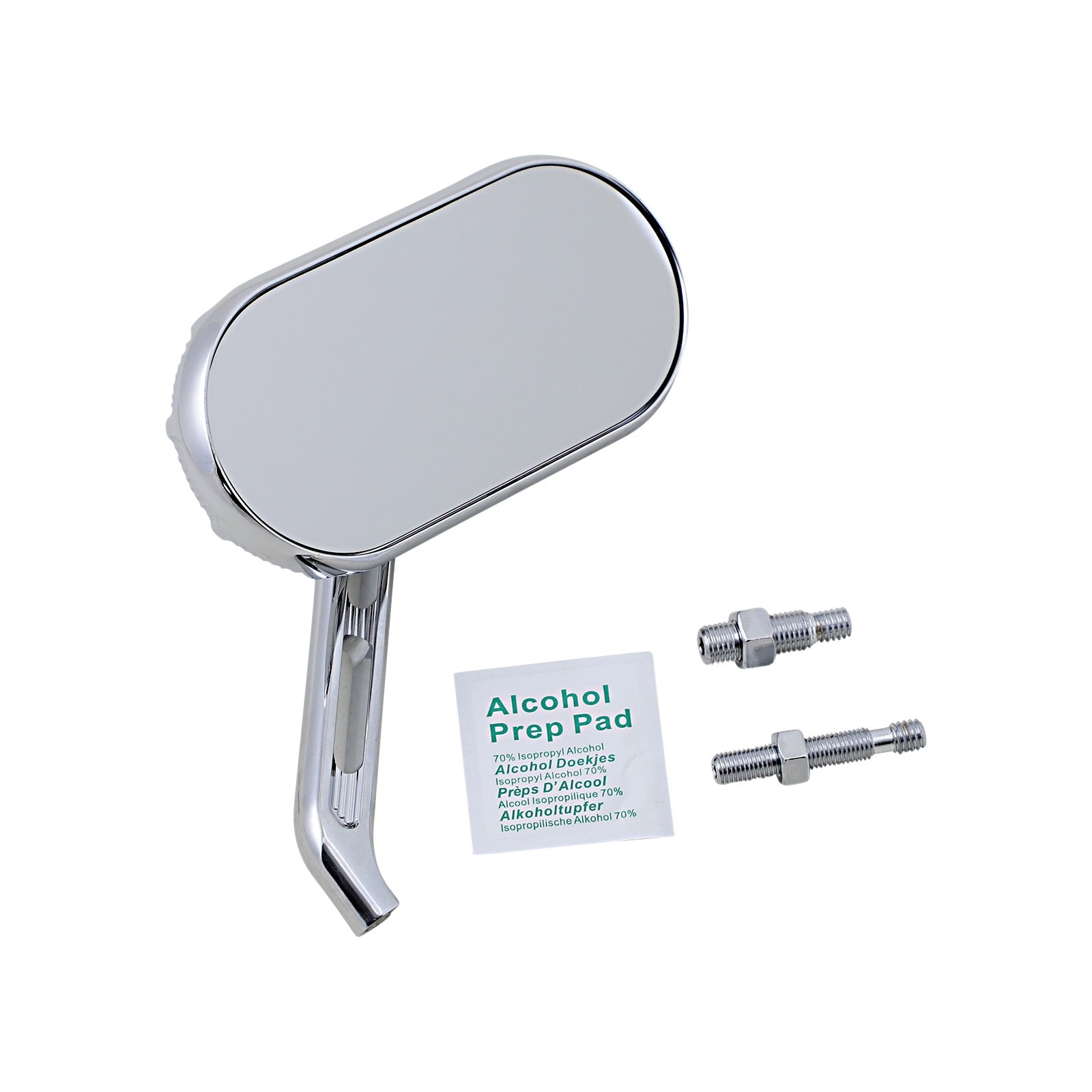 ARLEN NESS - MIRROR - SIDEKICK - SIDE VIEW - OVAL - CHROME - RIGHT