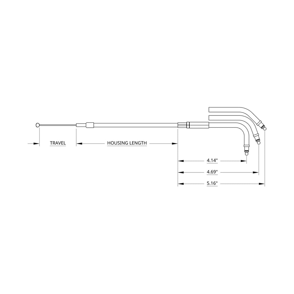 DRAG SPECIALTIES - STAINLESS BRAIDED THROTTLE CABLE - 39-1/2"