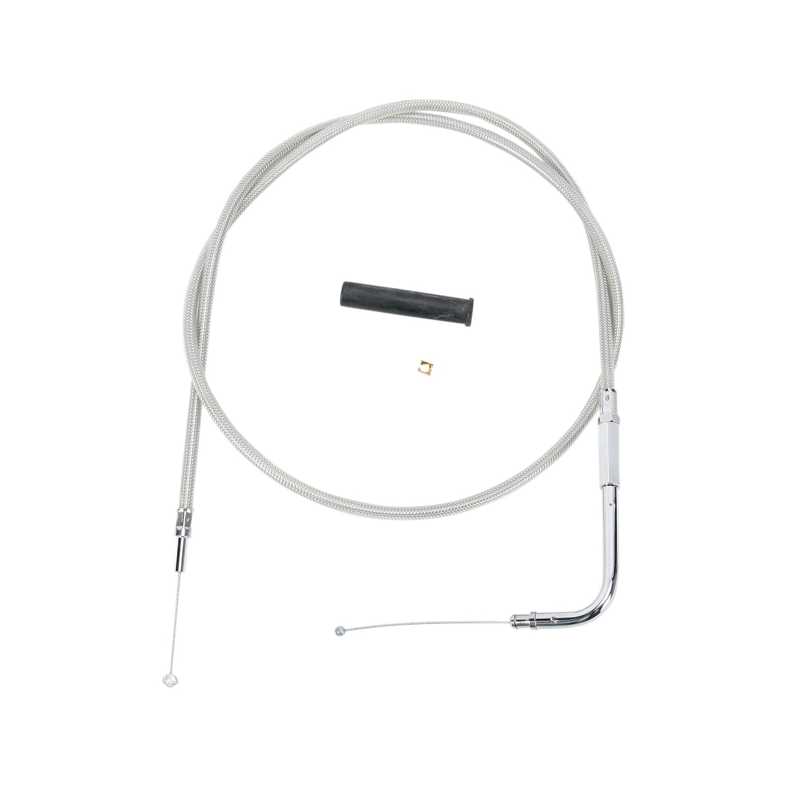 DRAG SPECIALTIES - STAINLESS BRAIDED THROTTLE CABLE - 41-3/4"