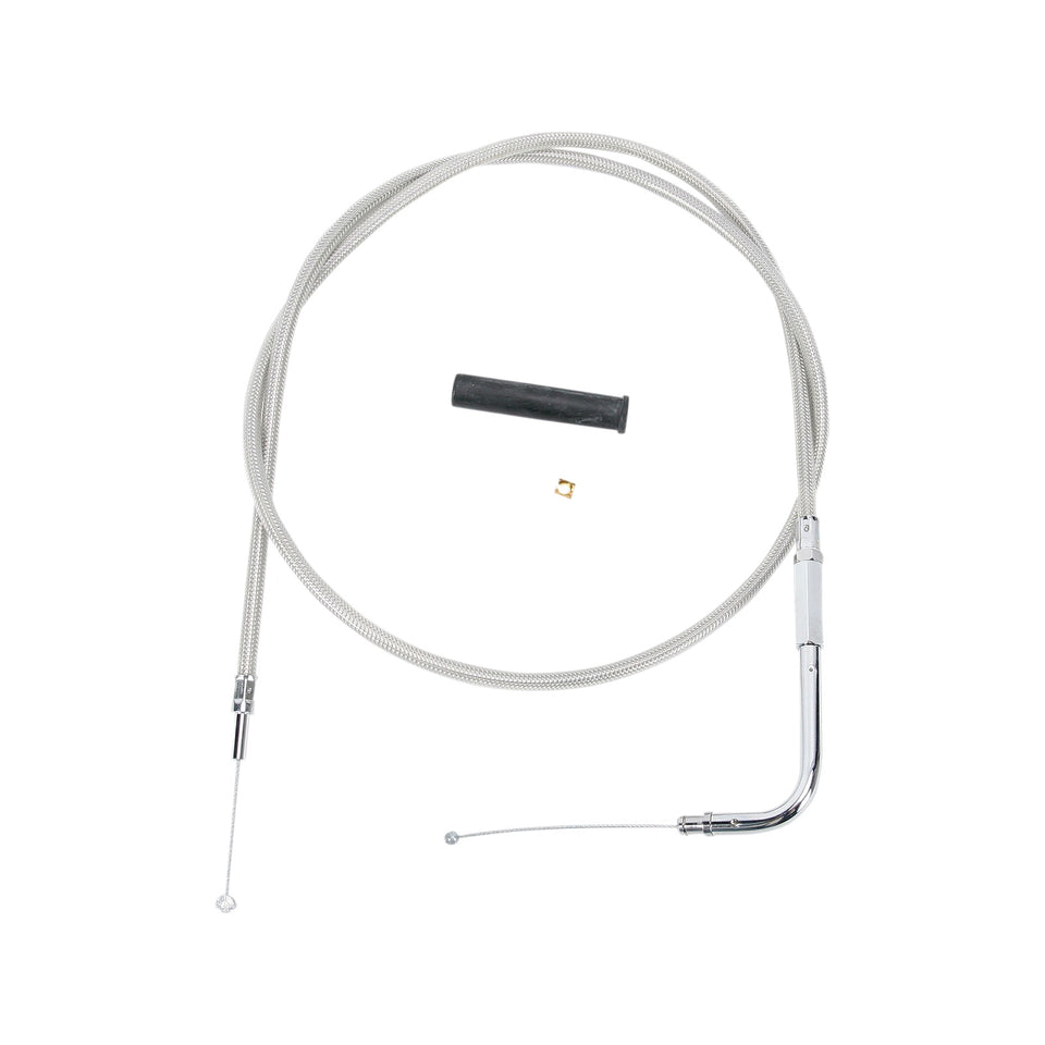 DRAG SPECIALTIES - STAINLESS BRAIDED THROTTLE CABLE - 41-3/4"