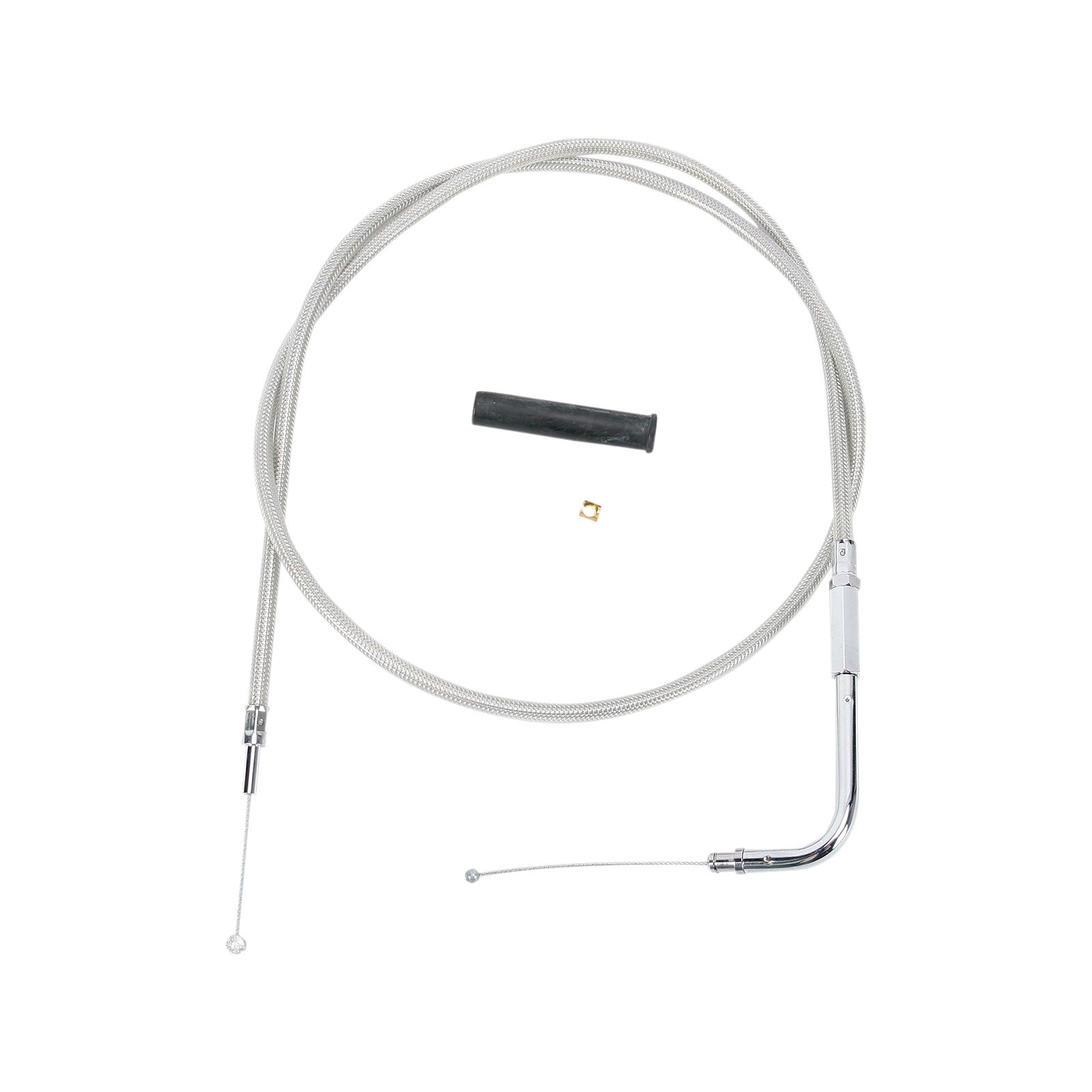 DRAG SPECIALTIES - STAINLESS BRAIDED THROTTLE CABLE - 45-1/2"